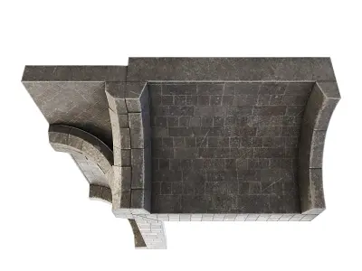 Dungeon Wall Corner Outside Top 3D model