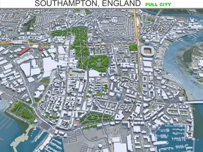 Southampton City England Low-poly 3D model