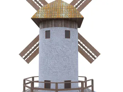 Old Windmill Low-poly 3D model
