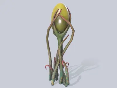Alien plant Low-poly 3D model