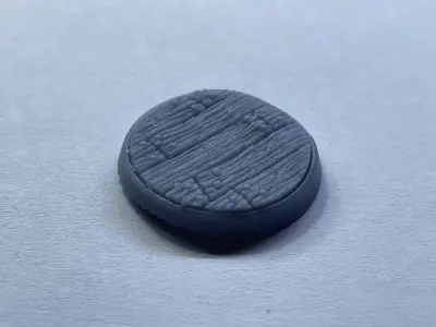 25 mm Tabletop RPG Miniature Base - Wooden Floor With Nails 3D print model