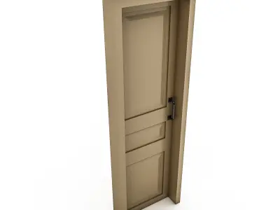 3D Wooden Door Basic Low-poly 3D model