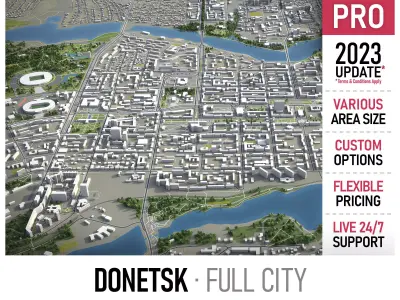 Donetsk  Low-poly 3D model