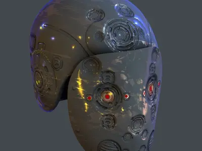 Gas mask helmet scifi character game space Low-poly printable Low-poly 3D model purchase