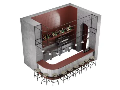 Restaurant Bar Counter NM 1 3D model