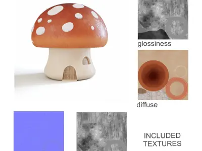 fly agaric house 3D model