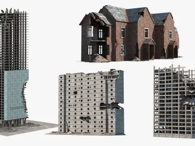  Destroyed Building Constructions Collection 2 