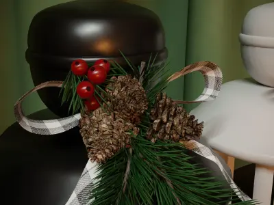 Cristmas flashlights with candles 3D model