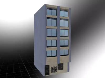 Low Poly Colombian Street House Low-poly 3D model