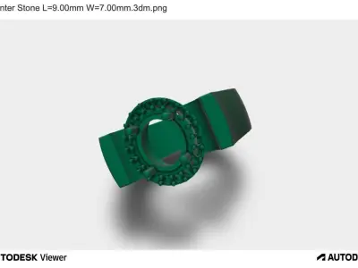 Men Ring with Oval Stone 3D print model