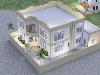 Two-Floor Residential House Project A118 3D Model 3D model