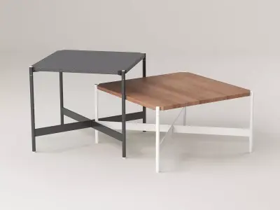 Heron square table with metal legs 3D model