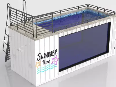 Container Swimming Pool Low-poly 3D model purchase