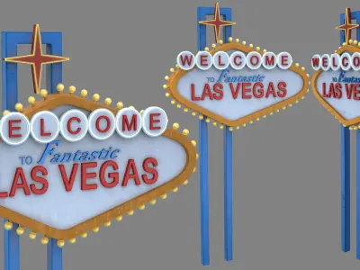 sign las vegas high-poly textured 3D model