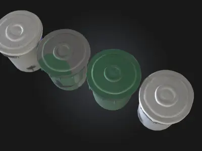 Trash Bins Quartet  Urban Clutter Collection 3D model