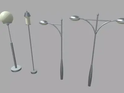 Street Lights 07 08 09 010 Low-poly 3D model