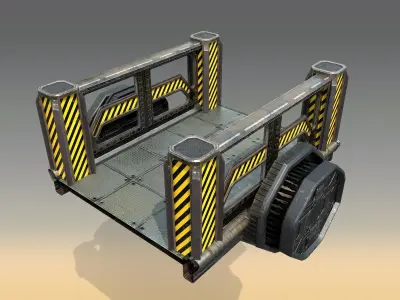 Sci-Fi Modular Bridge Low-poly 3D model
