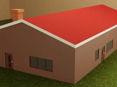 5 Low-Poly Houses Low-poly 3D model