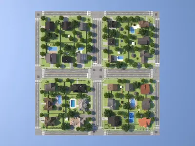 City Town 2 Low-poly 3D model