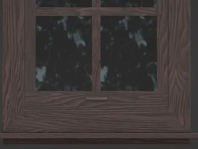 Old Window Low Poly Game ready Asset Low-poly 3D model