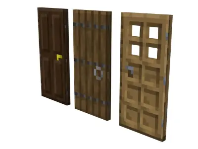 Minecraft Doors Set 3D model