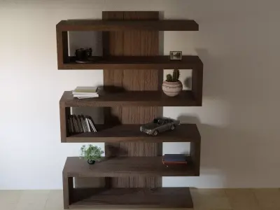 shelf wooden Low-poly 3D model