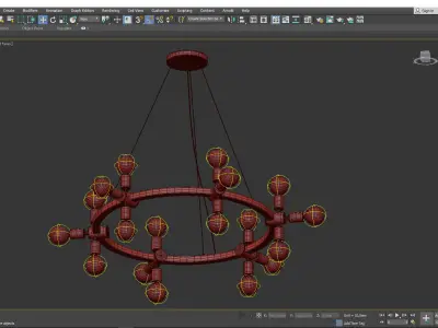 RADCLIFFE ROUND BARE BULB CHANDELIER Low-poly 3D model