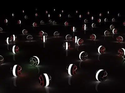 glow spheres with light setup 3D model