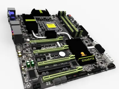 Motherboard Gigabyte G1 Sniper 3 3D model