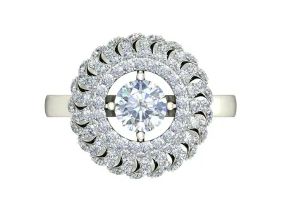 The diamond ring on white gold-VJR10 3D print model