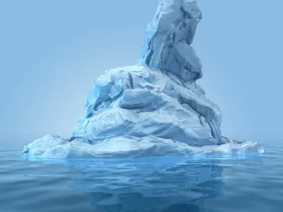Iceberg 3 floating in water 3D model