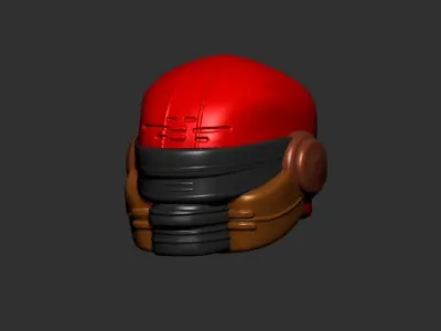 Gas mask helmet 3d model scifi Low-poly  3D model 5