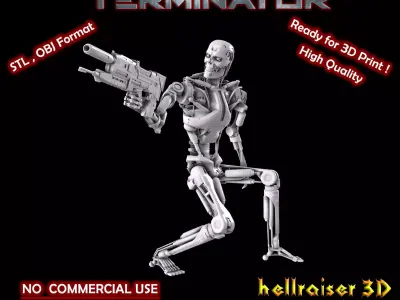 Terminator T-800 Endoskeleton Pose 5 3D print model