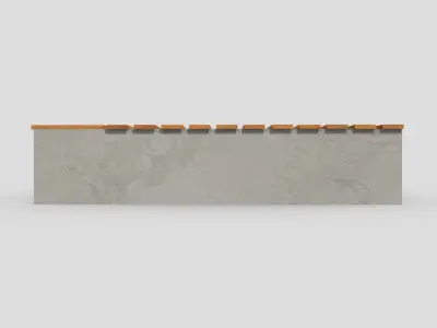 Square Bench Low-poly 3D model