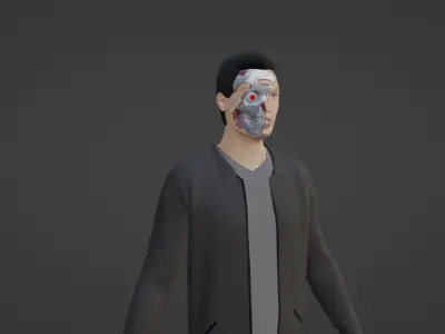 Cyber Character- Robot Man Low-poly 3D model order