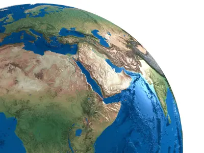 Earth No Cloud Globe Low-poly 3D model