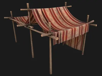 Royal Trade Fair Tent Stalls Low-poly 3D model