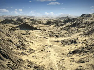 Rocky Desert Low-poly 3D model