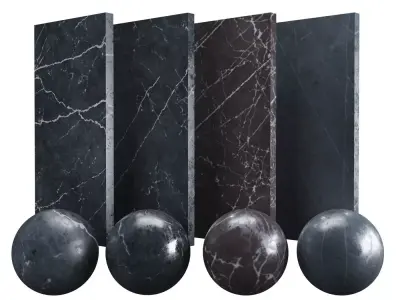 Black Nero Marquina Marble Texture PBR Vray Corona 400 x 400 cm Texture