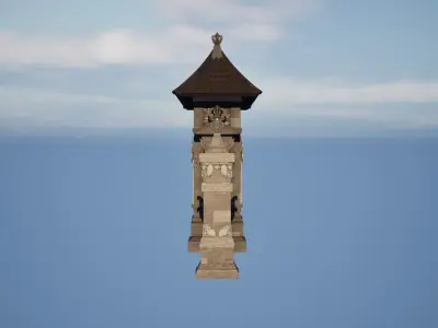 Gapura Wall Bali Generic B Variation 3D model