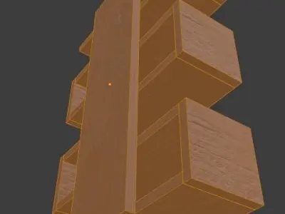 shelf wooden Low-poly 3D model