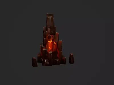 Lava Rocks Volcanic Rocks Set 01 Low-poly 3D model