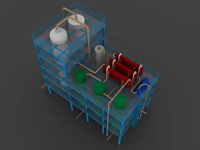 refinery unit hydrocracker 3D model