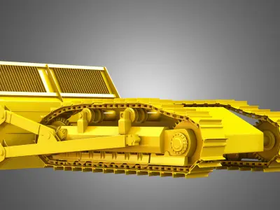 Bulldozer Tracks with ground engaging tool 3D model