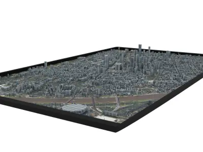  City of Warsaw Low-poly 3D model