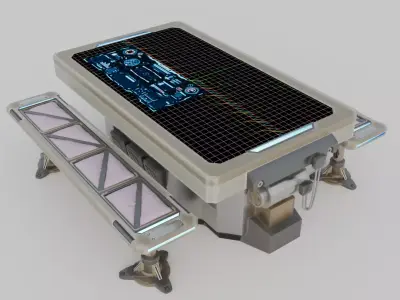 Science Fiction Table and Bench 3D model