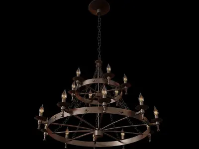 Industrial Style Chandelier  3D model