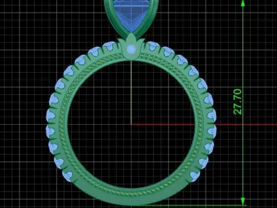 solitaire ring  3D print model 3