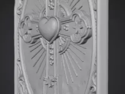 Sacred Heart Relief 3D Model Free 3D print model