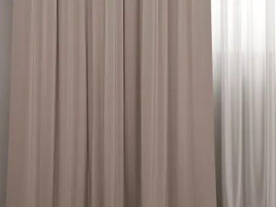 Curtain modern  01 3D model 3D model